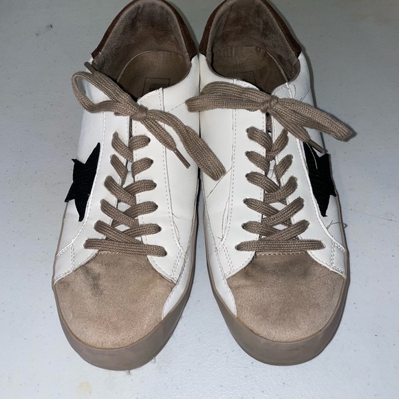 Shu shop ladies Pamela‎ sneakers white w tan brown sz 9 shoes - Picture 2 of 7